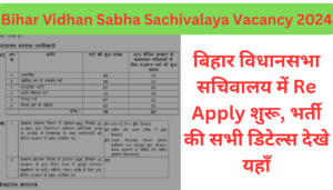 Bihar Vidhan Sabha Sachivalaya Vacancy 2024